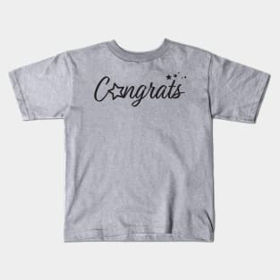 Congrats - Typography Congratulation greeting with stars Kids T-Shirt